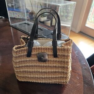 Brown and Tan Woven Bag